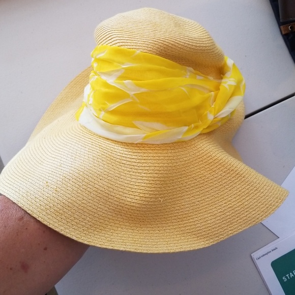 yellow floppy sun hat